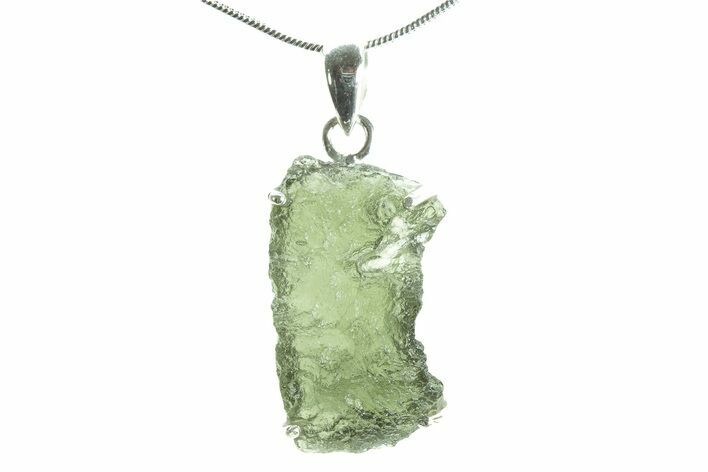 Green Moldavite Tektite Pendant ( g) - Czech Republic #376314